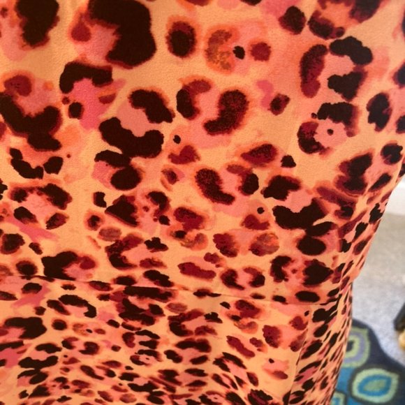 Torrid Pink Leopard Tie Front Tunic Cami Sz 0 - Picture 4 of 4